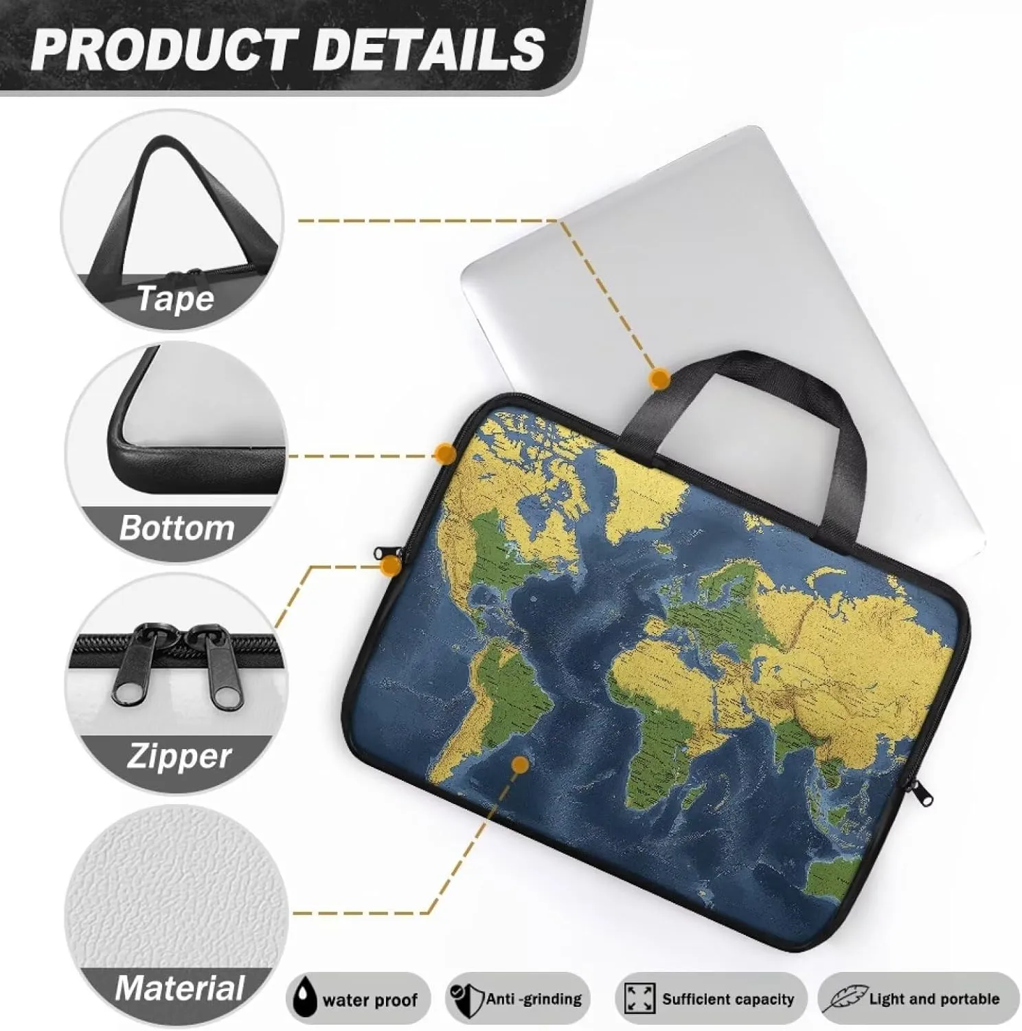 Women Men Laptop Tote Bag Portable Work 10-17 Large Laptop Briefcase Waterproof Messenger Handle Bag Business Trip