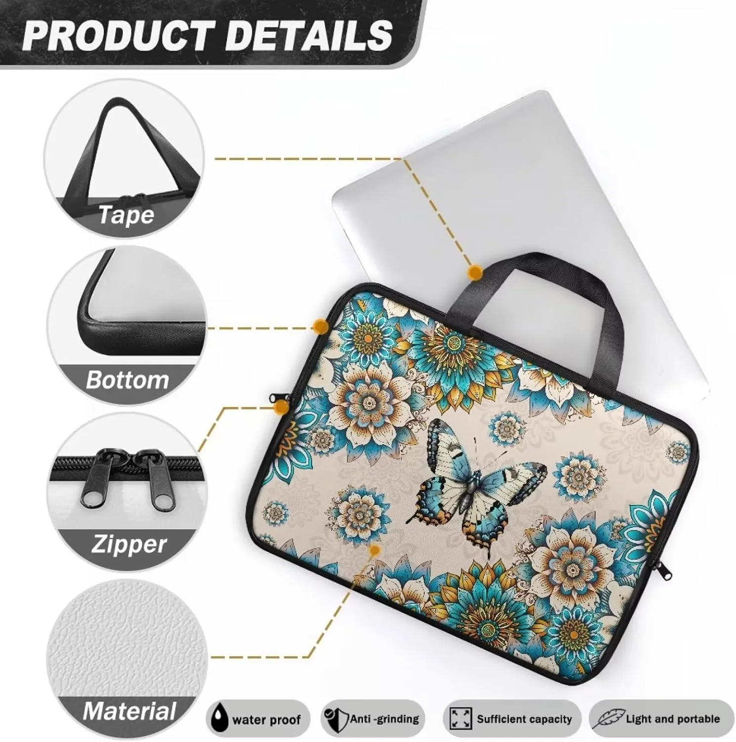 Women Men Laptop Tote Bag Portable Work 10-17 Large Laptop Briefcase Waterproof Messenger Handle Bag Business Trip