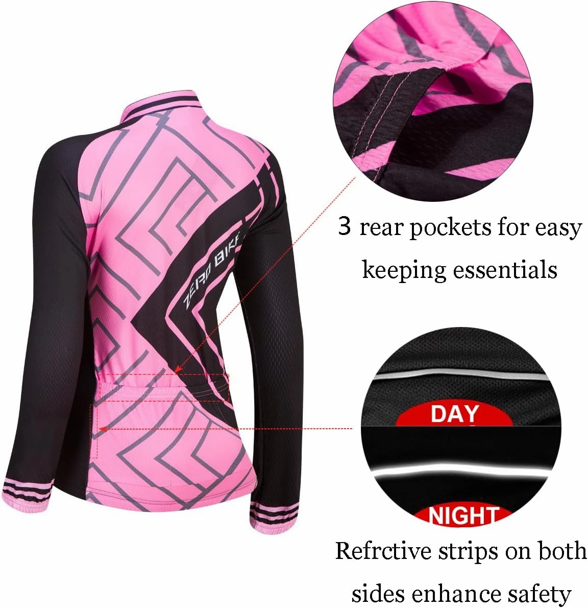 Women's Breathable Long Sleeve 3D Gel Padded Bicycle Cycling Suit Mesh Cloting Pants Set UV Protective