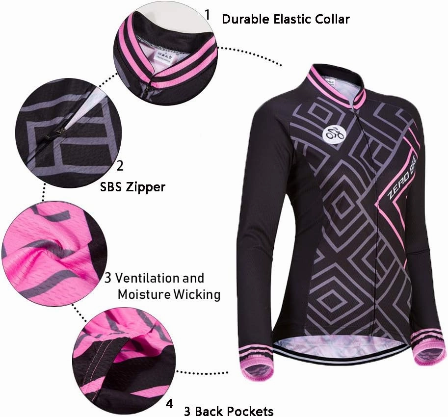 Women's Breathable Long Sleeve 3D Gel Padded Bicycle Cycling Suit Mesh Cloting Pants Set UV Protective
