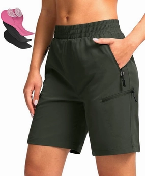Women's Mountain Bike Shorts 4D Padded Cycling Shorts for Women Riding Biking Bicycle Biker Cycle UPF50 Zipper Pockets
