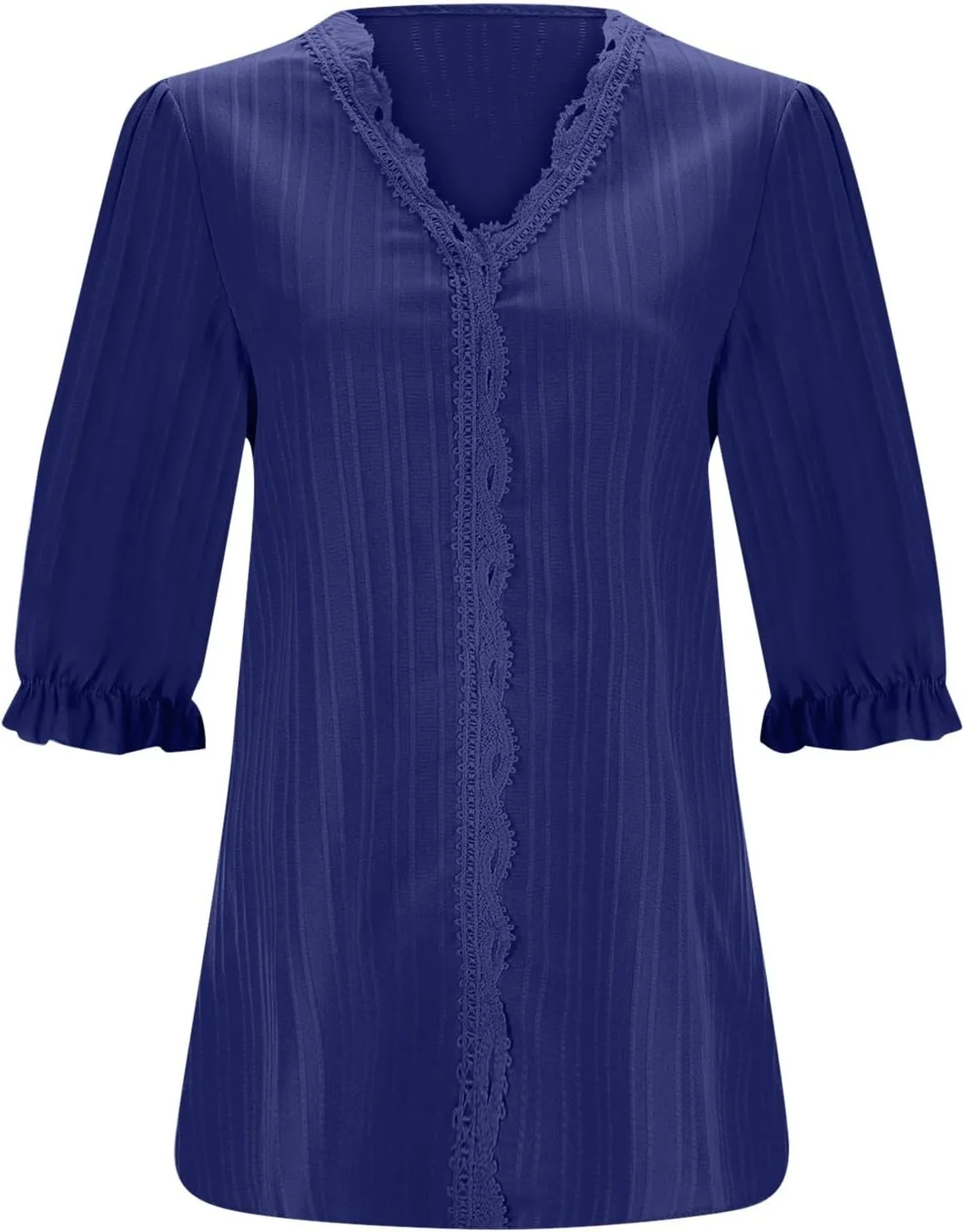 Women's 3/4 Sleeve Tops Elegant Lace V Neck Dressy Casual Shirt Blouse Trendy Outfits 2025 Fashion Clothes