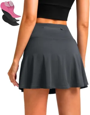 Women's Cycling Skirts 4D Padded Bike Shorts with Pockets High Waist Biking Skort for Road Mountain Bicycle Riding