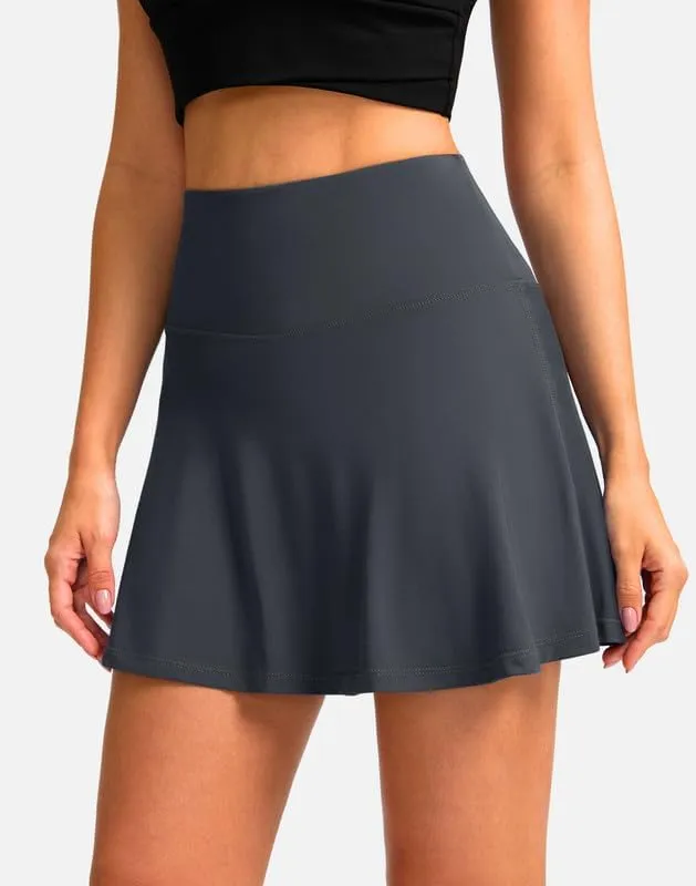 Women's Cycling Skirts 4D Padded Bike Shorts with Pockets High Waist Biking Skort for Road Mountain Bicycle Riding