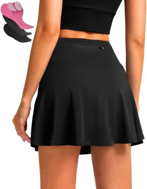 Women's Cycling Skirts 4D Padded Bike Shorts with Pockets High Waist Biking Skort for Road Mountain Bicycle Riding