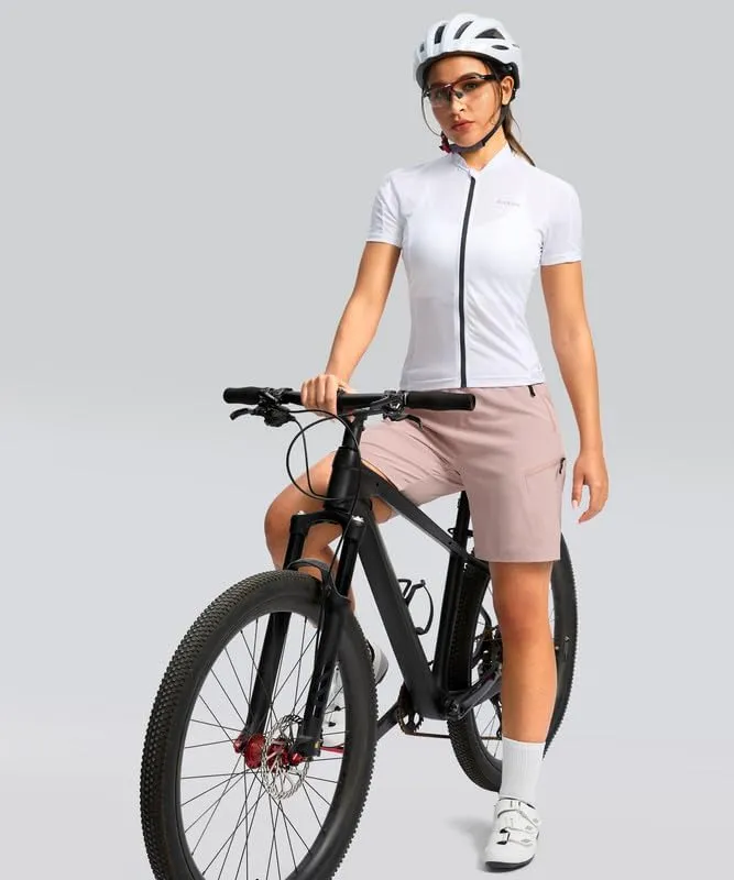 Women's Mountain Bike Shorts 4D Padded Cycling Shorts for Women Riding Biking Bicycle Biker Cycle UPF50 Zipper Pockets