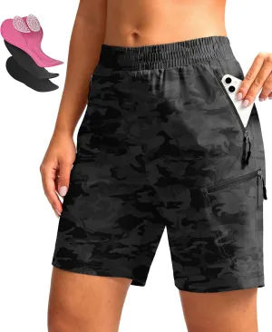 Women's Mountain Bike Shorts 4D Padded Cycling Shorts for Women Riding Biking Bicycle Biker Cycle UPF50 Zipper Pockets