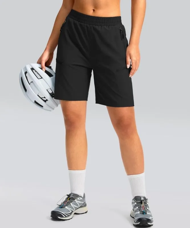 Women's Mountain Bike Shorts 4D Padded Cycling Shorts for Women Riding Biking Bicycle Biker Cycle UPF50 Zipper Pockets