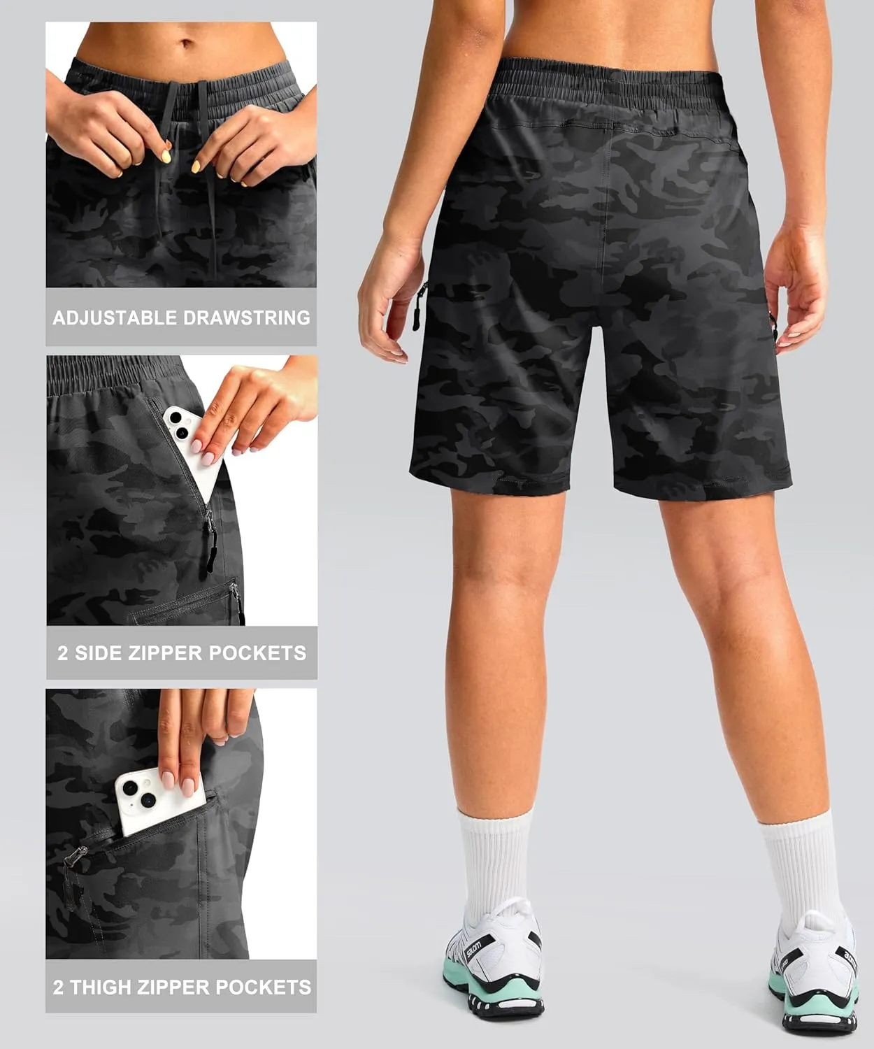 Women's Mountain Bike Shorts 4D Padded Cycling Shorts for Women Riding Biking Bicycle Biker Cycle UPF50 Zipper Pockets