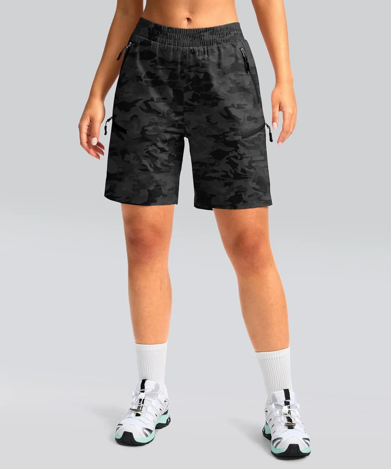 Women's Mountain Bike Shorts 4D Padded Cycling Shorts for Women Riding Biking Bicycle Biker Cycle UPF50 Zipper Pockets