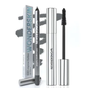 Wonderskin 1440 Longwear Eyeliner (Oyster Blue) with Wonderskin Black Mascara
