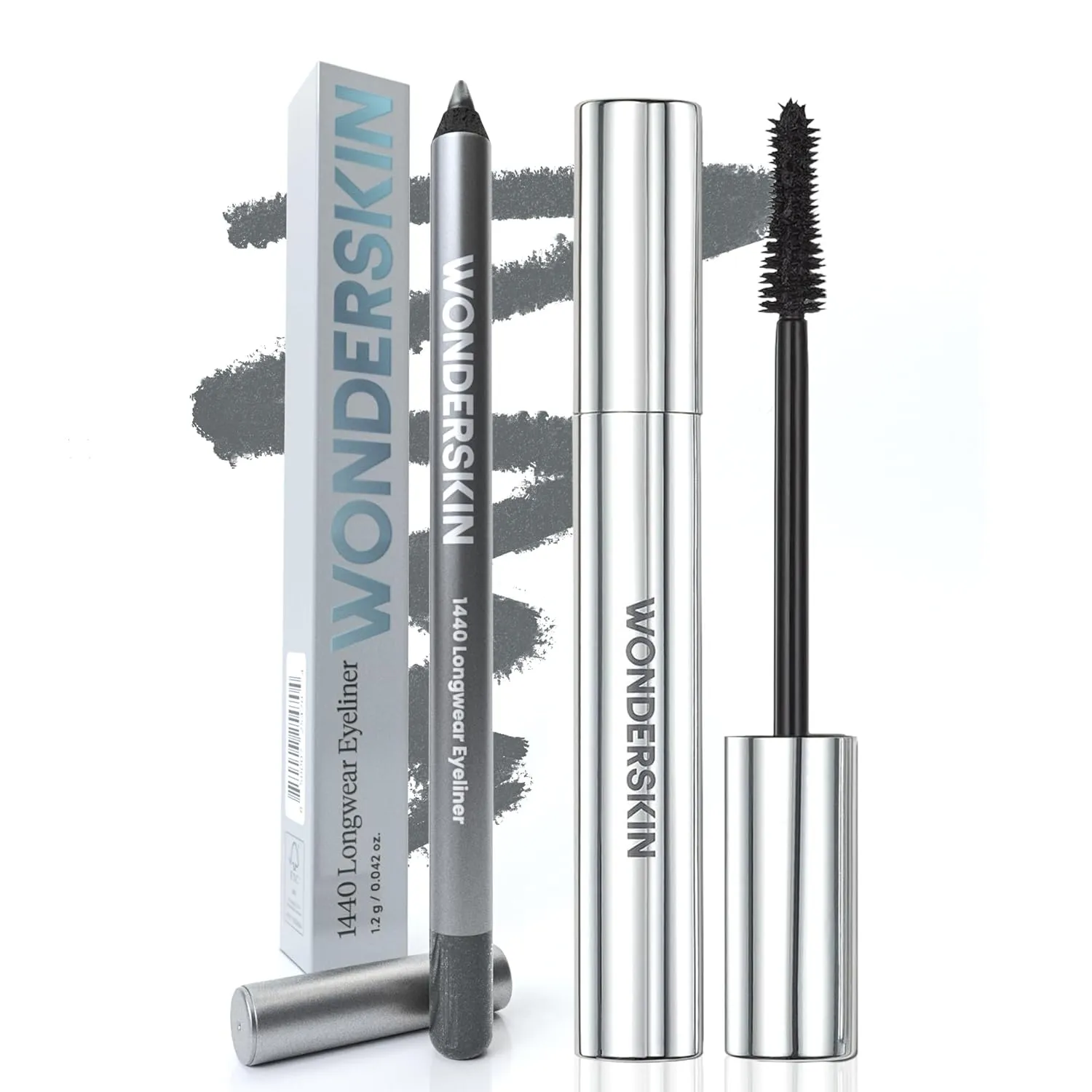 Wonderskin 1440 Longwear Eyeliner (Oyster Blue) with Wonderskin Black Mascara