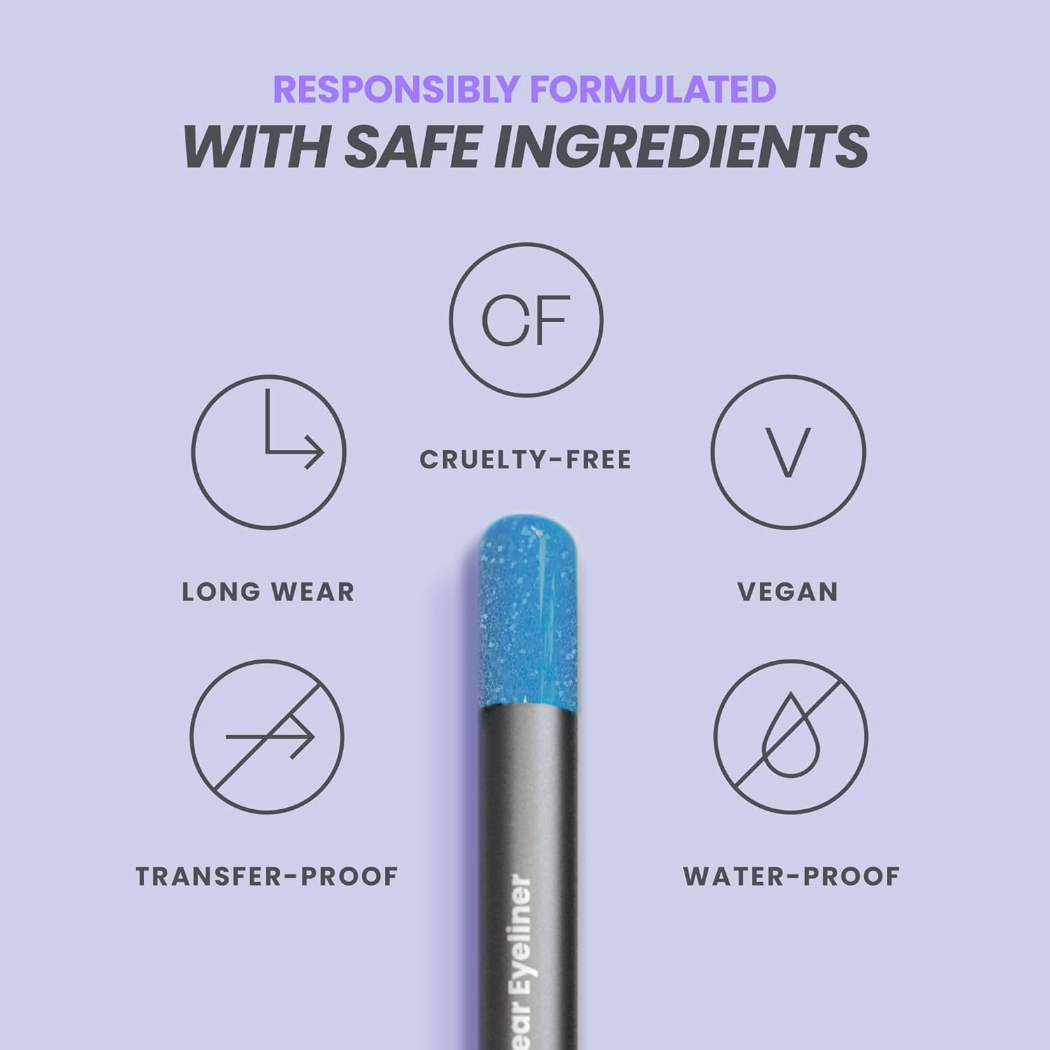 Wonderskin 1440 Longwear Blue Eyeliner Pencil with Sharpener - Waterproof, Sharpenable Eyeliner Pencil & Smudge Proof Blue Eye Liner Pencils (Aqua)