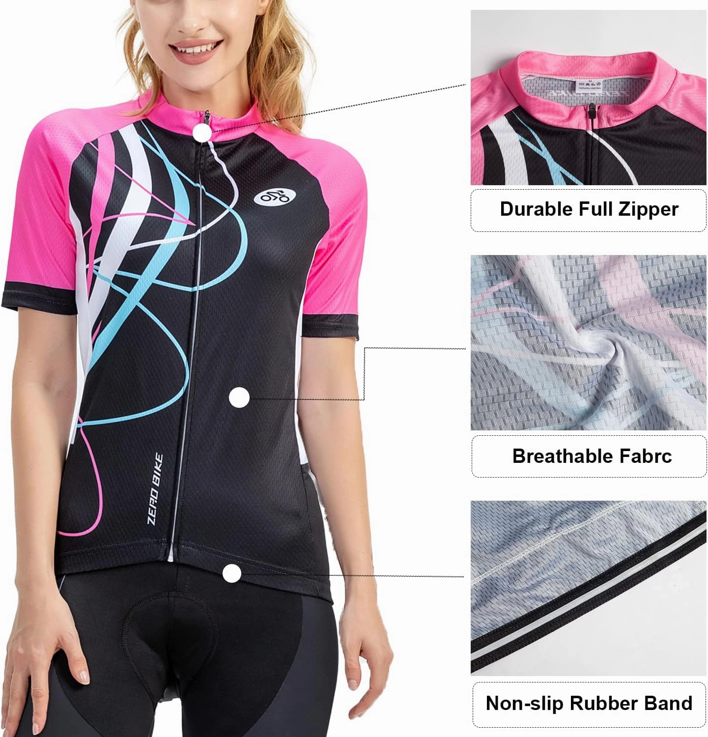 ZEROBIKE® Women's Short Sleeve Cycling Jersey Jacket Cycling Shirt Quick Dry Breathable Mountain Clothing Bike Top