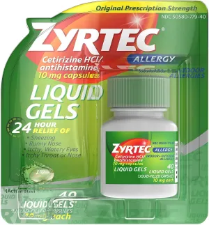 Zyrtec Allergy Liqcp 40 ct (Pack of 3)