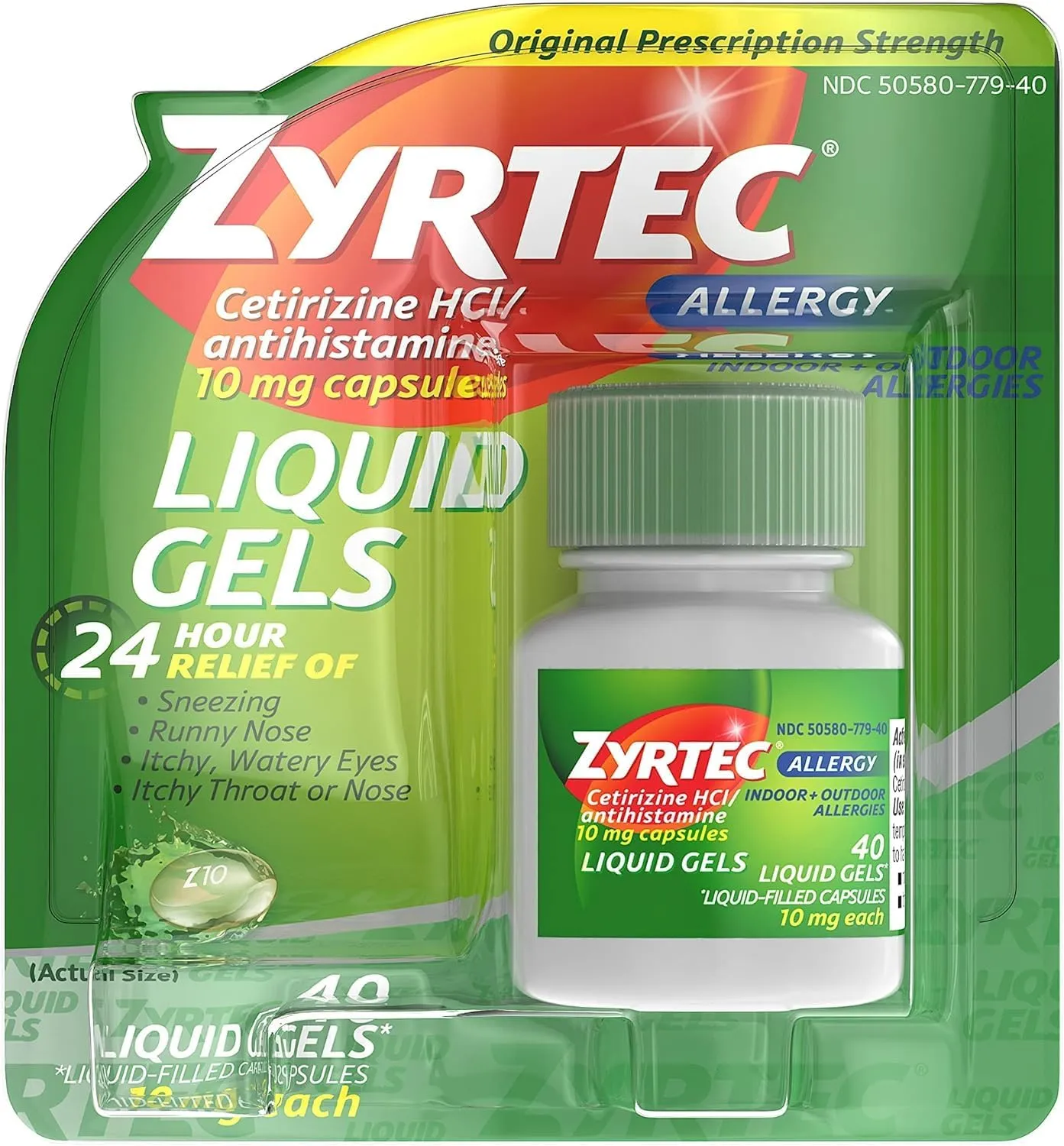 Zyrtec Allergy Liqcp 40ct (Pack of 4)
